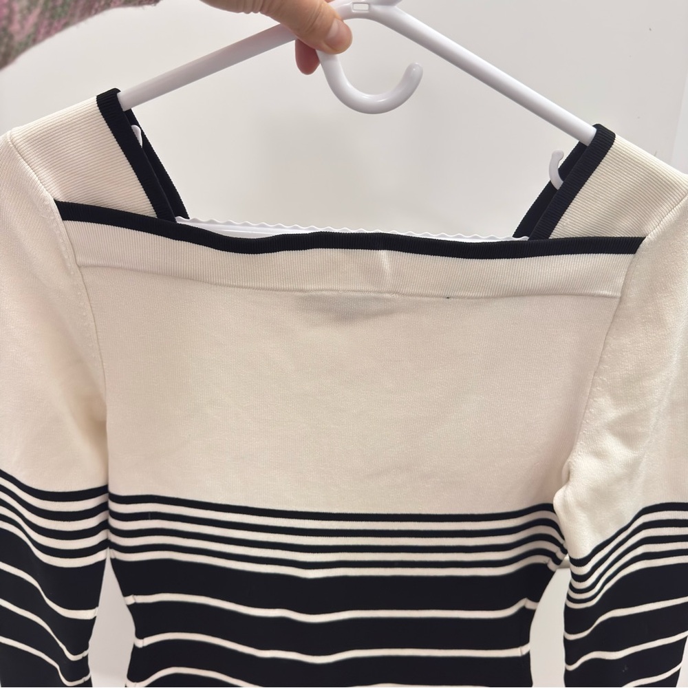 Vero Moda Black and White Striped Dress size M - Picture 2 of 4